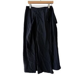 Uma Wang Linen Blend Wrap Midi Skirt